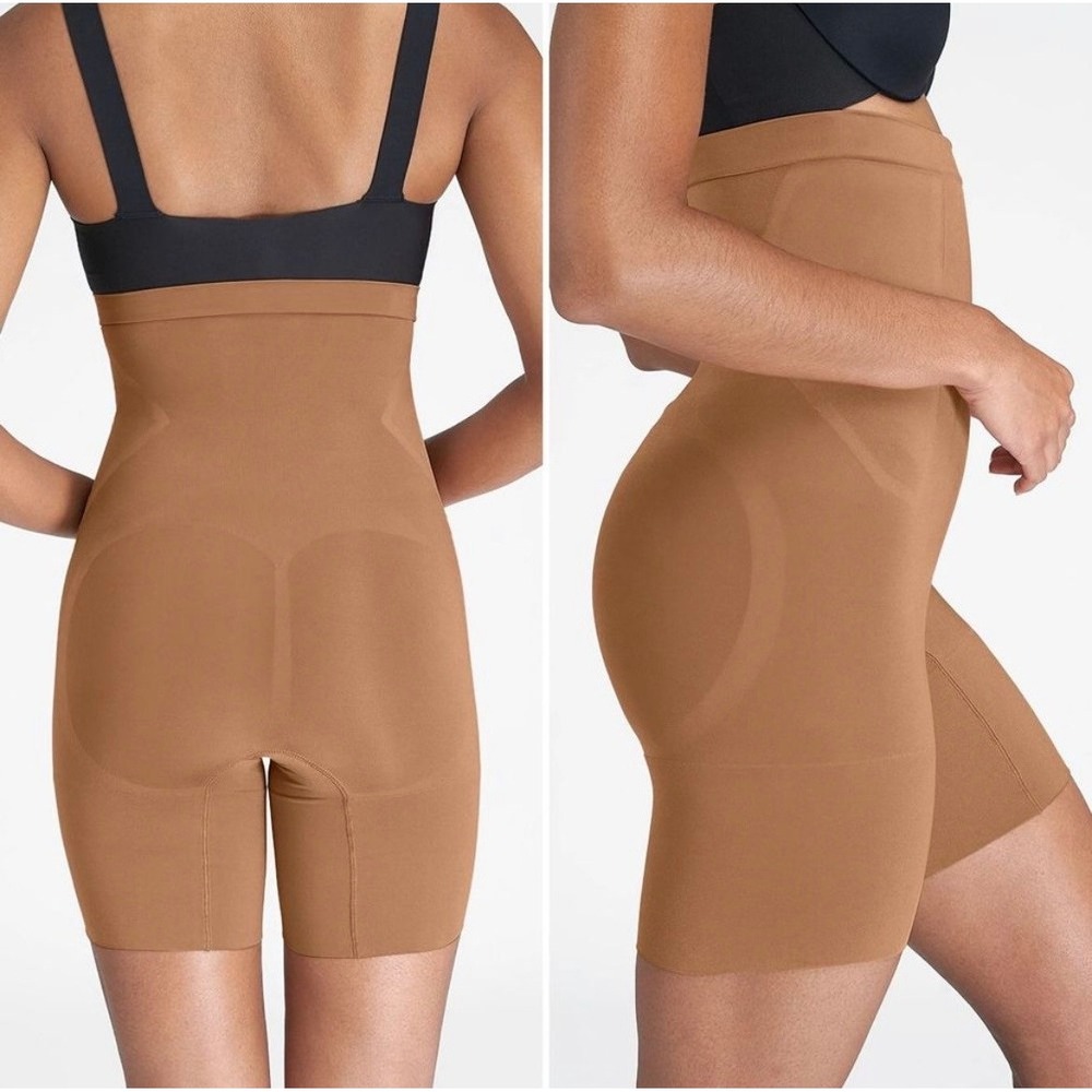 Spanx OnCore High-Waisted Mid-Thigh Short Sculpting Shapewear Naked 3.0 XL